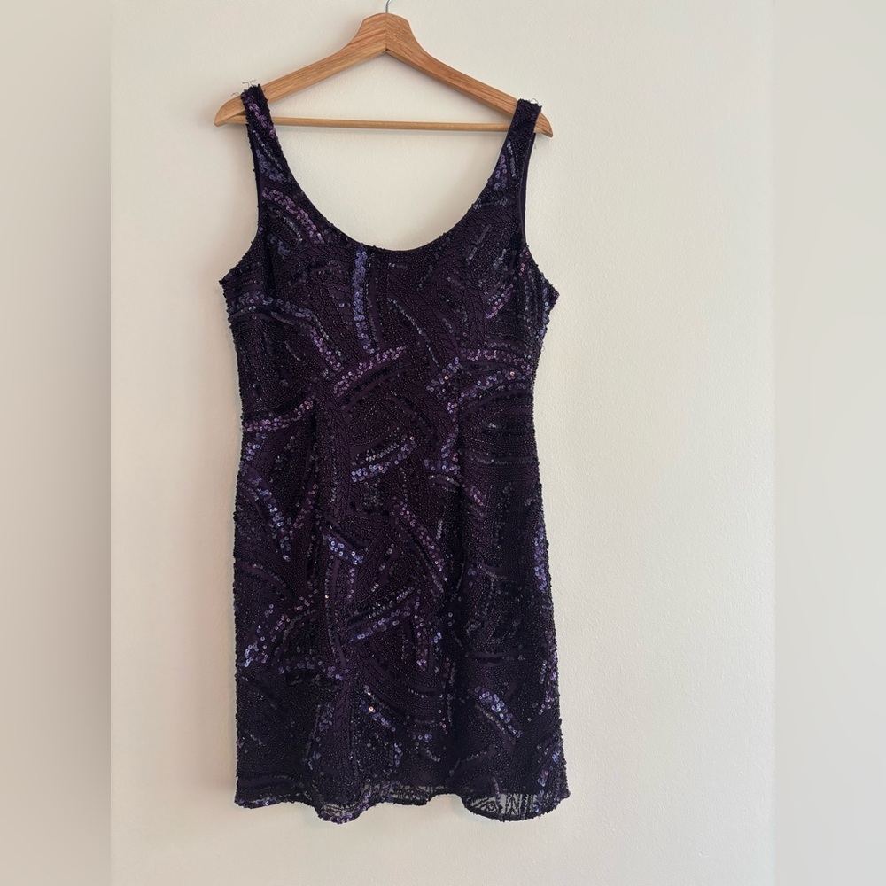 Elegant Purple Sequin Dress